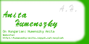 anita humenszky business card